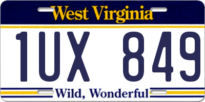 WV license plate 1UX849