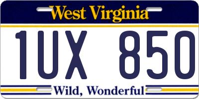WV license plate 1UX850