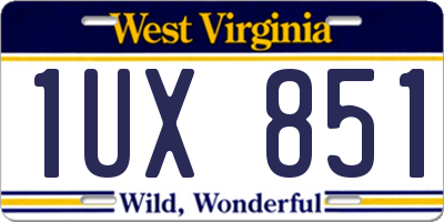WV license plate 1UX851