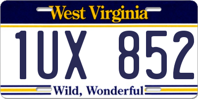 WV license plate 1UX852