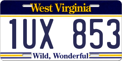 WV license plate 1UX853