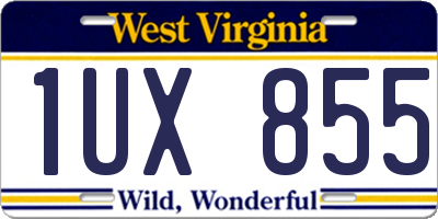 WV license plate 1UX855