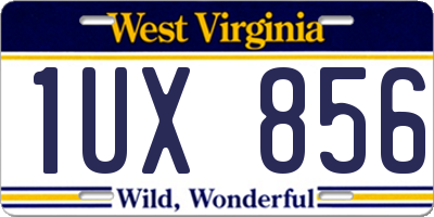 WV license plate 1UX856