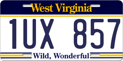 WV license plate 1UX857