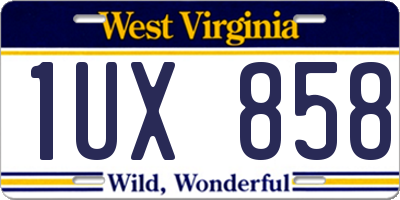 WV license plate 1UX858