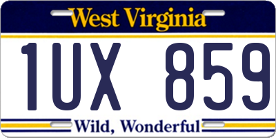 WV license plate 1UX859
