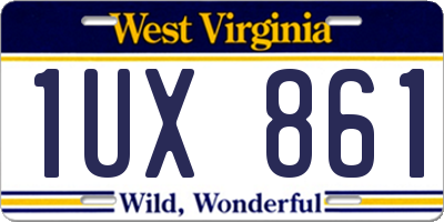 WV license plate 1UX861