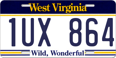 WV license plate 1UX864