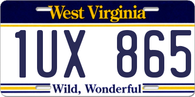 WV license plate 1UX865