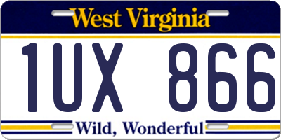 WV license plate 1UX866