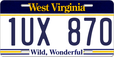 WV license plate 1UX870