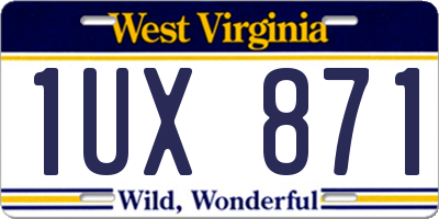 WV license plate 1UX871