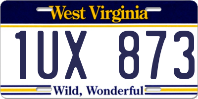WV license plate 1UX873
