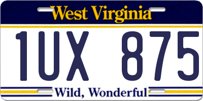 WV license plate 1UX875