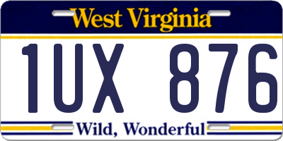 WV license plate 1UX876