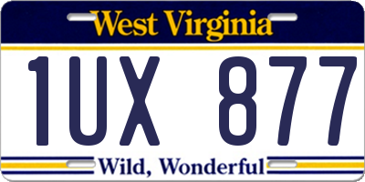 WV license plate 1UX877