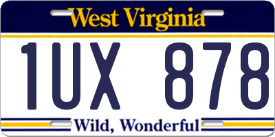 WV license plate 1UX878