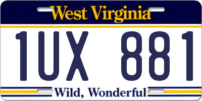 WV license plate 1UX881