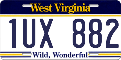 WV license plate 1UX882