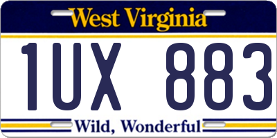 WV license plate 1UX883