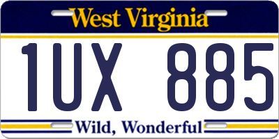 WV license plate 1UX885