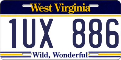 WV license plate 1UX886