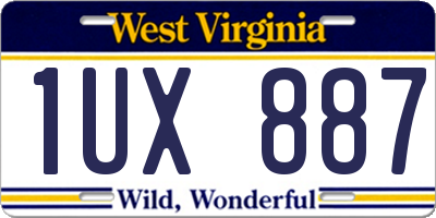 WV license plate 1UX887
