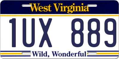 WV license plate 1UX889