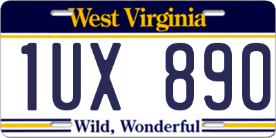 WV license plate 1UX890