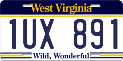 WV license plate 1UX891