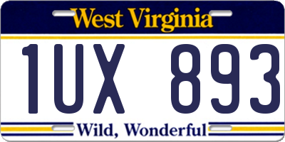 WV license plate 1UX893