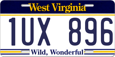 WV license plate 1UX896