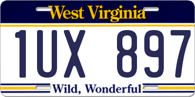 WV license plate 1UX897