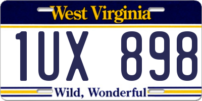 WV license plate 1UX898