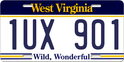 WV license plate 1UX901