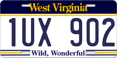 WV license plate 1UX902