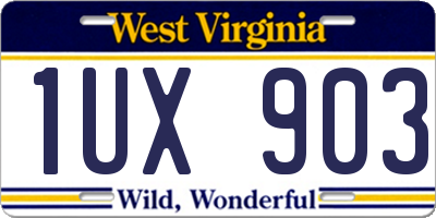 WV license plate 1UX903