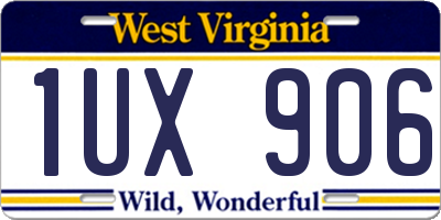 WV license plate 1UX906