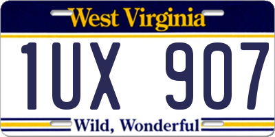 WV license plate 1UX907