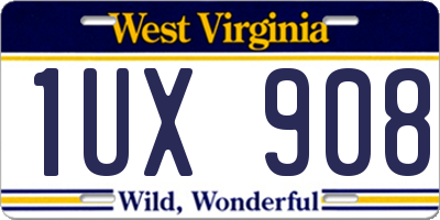 WV license plate 1UX908