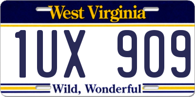 WV license plate 1UX909