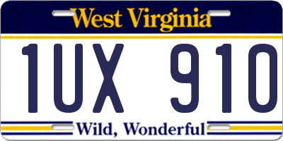 WV license plate 1UX910