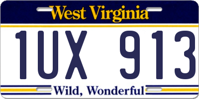 WV license plate 1UX913