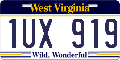 WV license plate 1UX919