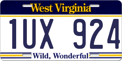 WV license plate 1UX924