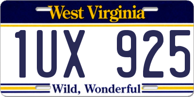 WV license plate 1UX925