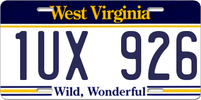 WV license plate 1UX926
