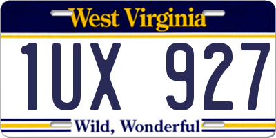 WV license plate 1UX927