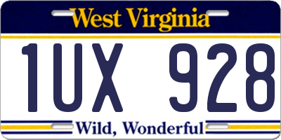 WV license plate 1UX928
