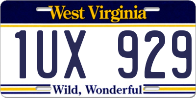 WV license plate 1UX929